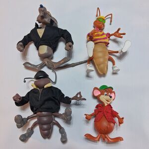 VTG 1992 Kenner Capitol Critters Max Moze Kid Ratso Lot of 4 Squash Em Action
